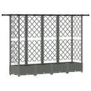 Hævet Bed med Trellis og Tag Lysegrå 202,5 x 40 x 121 cm PP