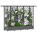 Hævet Bed med Trellis og Tag Lysegrå 202,5 x 40 x 121 cm PP