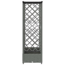 Hævet Bed med Trellis og Tag Lysegrå 202,5 x 40 x 121 cm PP