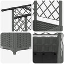 Hævet Bed med Trellis og Tag Lysegrå 124 x 40 x 136 cm PP