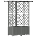 Hævet Bed med Trellis og Tag Lysegrå 124 x 40 x 136 cm PP