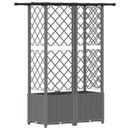Hævet Bed med Trellis og Tag Lysegrå 124 x 40 x 136 cm PP