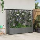 Hævet Bed med Trellis og Tag Lysegrå 202 x 40 x 136 cm PP