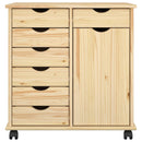 Rullende skab Brun 63,5 x 39 x 65,5 cm Massivt fyrretræ