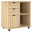 Rullende skab Brun 63,5 x 39 x 65,5 cm Massivt fyrretræ