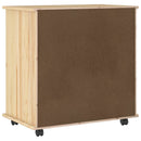 Rullende skab Brun 63,5 x 39 x 65,5 cm Massivt fyrretræ