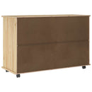 Rullende skab med hjul Brun 100 x 39 x 65,5 cm Massivt fyrretræ