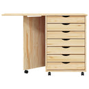 Rulleskab med skrivebord MOSS Klar lak 105,5 x 39 x 74,5 cm