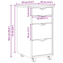Rulleskab med skrivebord MOSS Klar lak 34 x 39 x 65,5 cm