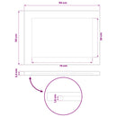 Rektangulært Bordplade 90 x 50 x 3,2 cm Rektangulær