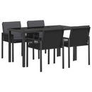 Have Spisebordssæt 5 stk. Sort polyrattan