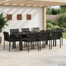 Have Spisebordssæt 25 stk. Sort polyrattan