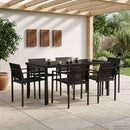Have møbel sæt 7 pcs Sort og Anthracit 160 x 80 x 73 cm