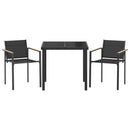 Have møbel sæt 3 pcs Sort og Anthracit 80 x 80 x 73 cm