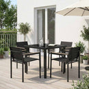 Have møbel sæt 5 pcs Sort og Anthracit 80 x 80 x 73 cm