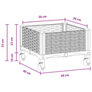 Havekrukke med hjul Brun 40 x 40 x 29 cm PP
