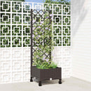 Haveplantekasse med espalier og hjul Brun 40 x 40 x 131,5 cm PP