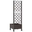 Haveplantekasse med espalier og hjul Brun 40 x 40 x 131,5 cm PP