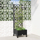 Haveplantekasse med espalier og hjul Sort 40 x 40 x 131,5 cm PP