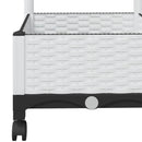Haveplantekasse med espalier og hjul Hvid 40 x 40 x 131,5 cm PP