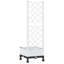 Haveplantekasse med espalier og hjul Hvid 40 x 40 x 131,5 cm PP