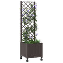 Haveplantekasse med espalier og hjul Brun 40 x 40 x 146 cm PP