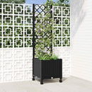 Haveplantekasse med espalier og hjul Sort 40 x 40 x 146 cm PP