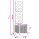 Haveplantekasse med espalier og hjul Sort 40 x 40 x 146 cm PP