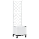 Haveplantekasse med espalier og hjul Hvid 40 x 40 x 146 cm PP