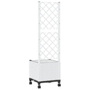 Haveplantekasse med espalier og hjul Hvid 40 x 40 x 146 cm PP