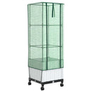 Haveplantekasse med drivhusdække og hjul Hvid 40 x 40 x 145 cm