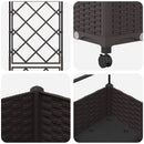 Haveplantekasse med espalier og hjul Brun 40 x 40 x 131,5 cm PP