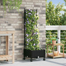 Haveplantekasse med espalier og hjul Sort 40 x 40 x 131,5 cm PP