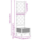 Haveplantekasse med espalier og hjul Sort 40 x 40 x 131,5 cm PP