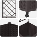 Haveplantekasse med espalier og hjul Brun 40 x 40 x 149 cm PP