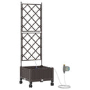 Havekrukke med vanding og hjul Brun 40 x 40 x 132 cm PP