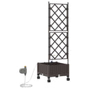 Havekrukke med vanding og hjul Brun 40 x 40 x 132 cm PP