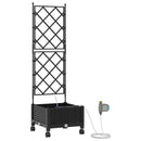 Havekrukke med vanding og hjul Sort 40 x 40 x 132 cm PP