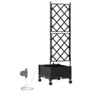 Havekrukke med vanding og hjul Sort 40 x 40 x 132 cm PP