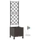 Havekrukke med vanding og hjul Brun 40 x 40 x 148 cm PP