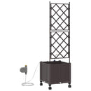 Havekrukke med vanding og hjul Brun 40 x 40 x 148 cm PP