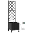 Havekrukke med vanding og hjul Sort 40 x 40 x 148 cm PP