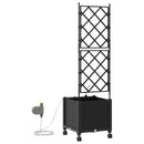 Havekrukke med vanding og hjul Sort 40 x 40 x 148 cm PP