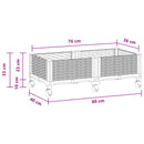 Havekrukke med hjul Hvid 80 x 40 x 33 cm PP