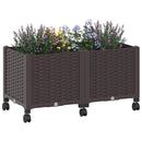 Havekrukke med hjul Brun 80 x 40 x 44 cm PP