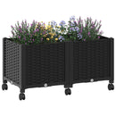 Havekrukke med hjul Sort 80 x 40 x 44 cm PP
