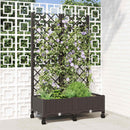 Haveplantekasse med espalier og hjul Brun 80 x 40 x 131,5 cm PP