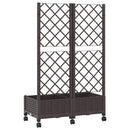 Haveplantekasse med espalier og hjul Brun 80 x 40 x 131,5 cm PP