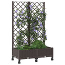 Haveplantekasse med espalier og hjul Brun 80 x 40 x 131,5 cm PP
