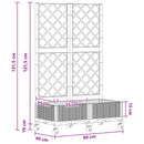 Haveplantekasse med espalier og hjul Brun 80 x 40 x 131,5 cm PP